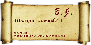 Biburger Juvenál névjegykártya